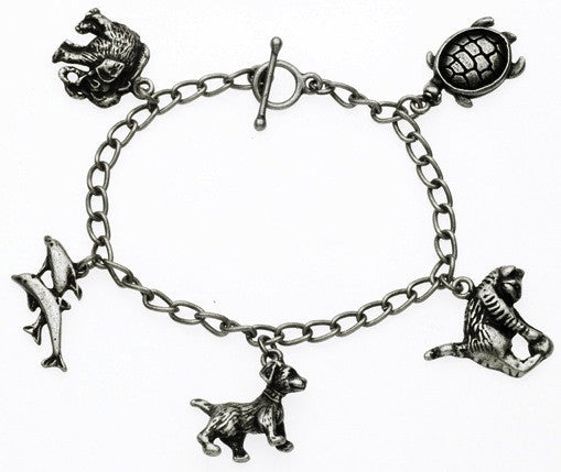 animal-charm-bracelet-in-gift-pouch---silver