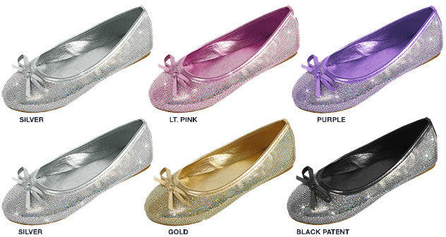girls-metallic-iridescent-flats-with-metallic-bow-&-trimming
