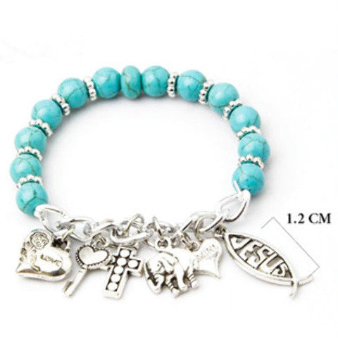 turquoise-color-stretchable-charm-bracelet