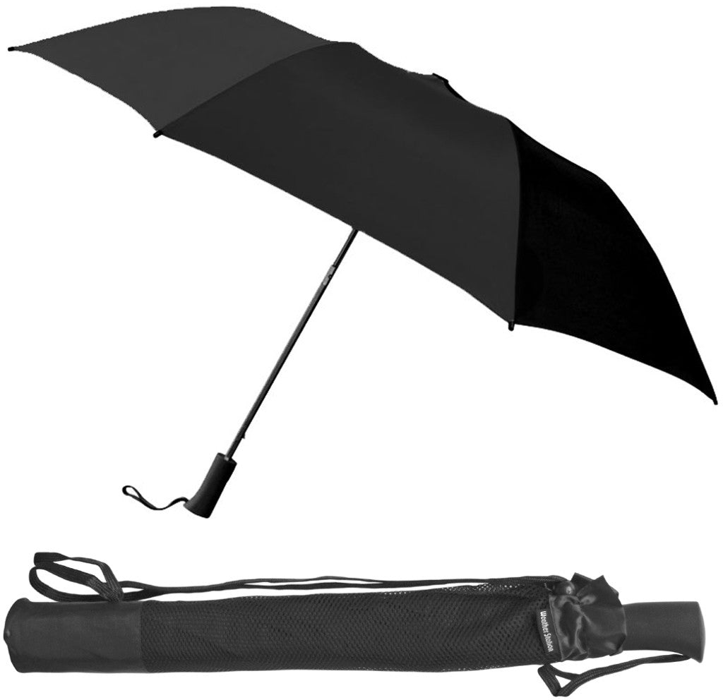 weather-station-56"-black-automatic-folding-golf-umbrellas