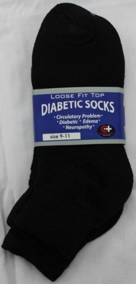 cotton-plus-women's-black-diabetic-ankle-socks
