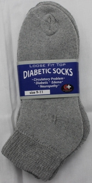 cotton-plus-women's-grey-diabetic-ankle-socks