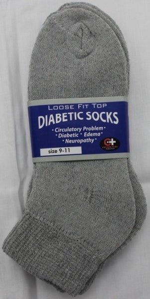 cotton-plus-women's-grey-diabetic-ankle-socks
