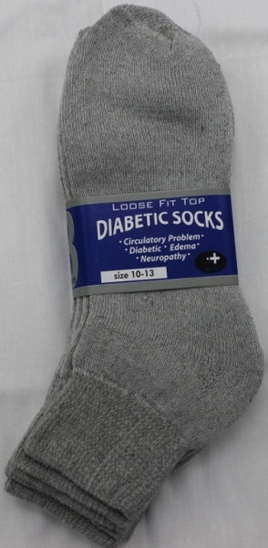 cotton-plus-men's-grey-diabetic-ankle-socks