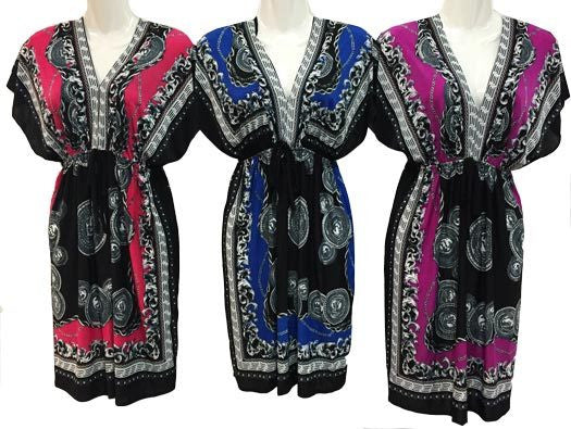 women's-v-neck-cultural-printed-dresses