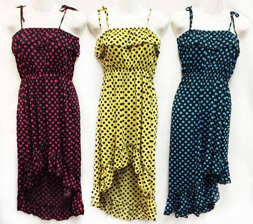 ruffle-top-high-low-dresses---polka-dots