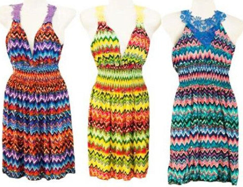 ladies-lace-shoulder-and-back-chevron-print-dress