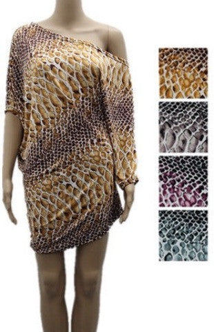 one-shoulder-python-printed-short-dresses