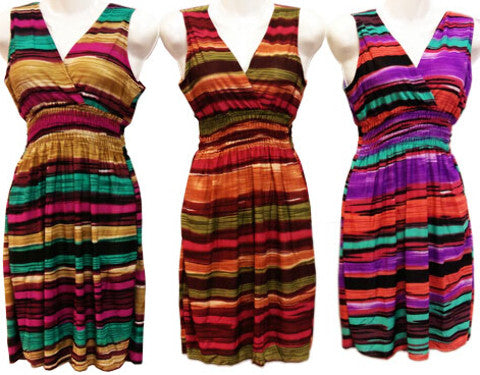 short-multi-color-summer-v-neck-dresses