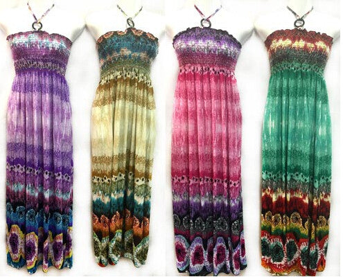 women's-long-tube-dress-tie-dye-effect-w/-neck-tie