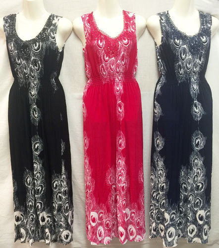 women's-long-dress-with-peacock-design
