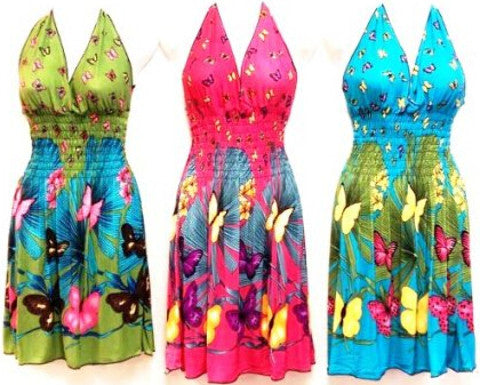 short-halter-floral-&-butterfly-dresses