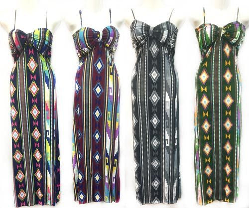 women's-long-dress-multicolor-with-geo-stripe
