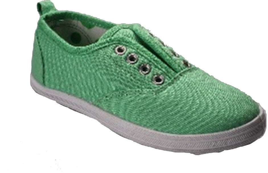 kids-size-5-10-green-canvas-slip-on-shoes