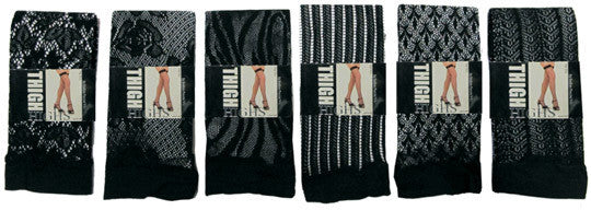 black-designer-open-weave-thigh-high-stockings-w/-solid-cuffs