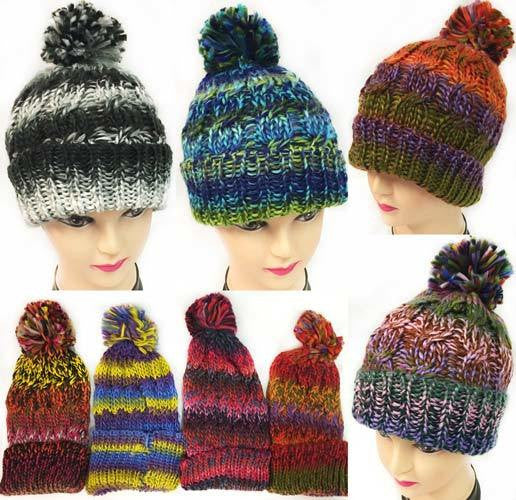 multicolor-winter-knitted-hat-with-pompom