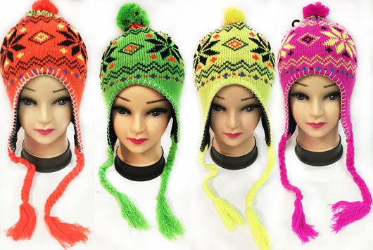 kids-winter-pompom-hats-w/ear-flaps