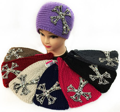 large-rhinestone-cross-design-knitted-headband