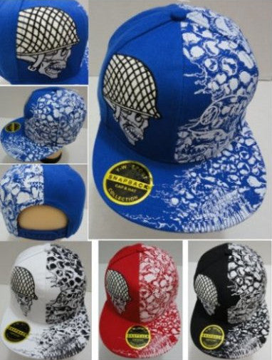 skeleton-combat-snap-back-flat-bill-cap