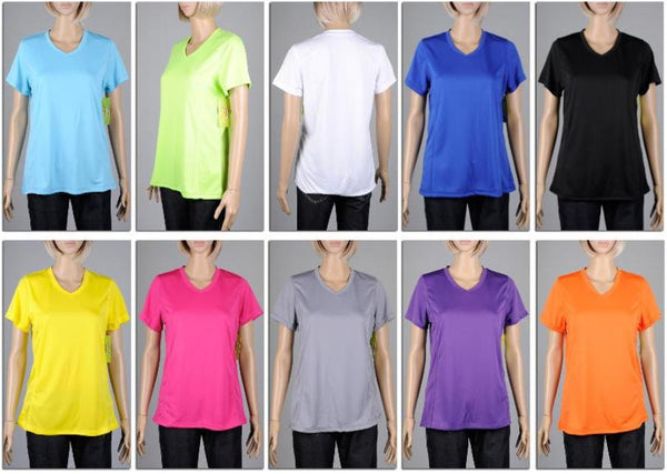 women's-athletic-v-neck-t-shirts---solid-colors