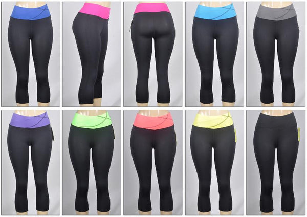 women's-athletic-capri-yoga-pants----black-w/-colored-waist-bands