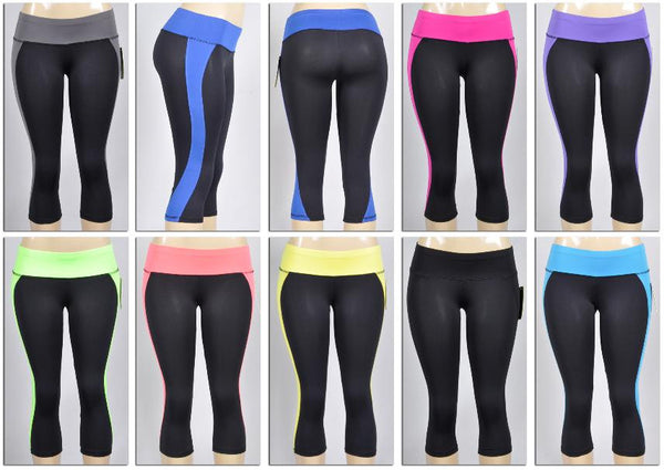 women's-athletic-capri-yoga-pants----black-w/-colored-waist-&-sides
