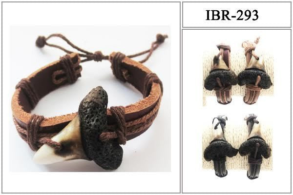 leather-bracelet-adjustable-size---shark-tooth