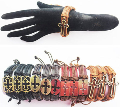 leather-bracelet-with-assorted-cross
