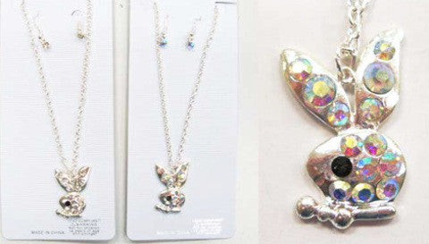 silver-colored-bunny-necklace-earring-set