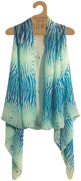 aqua/turquoise-zebra-print-vest