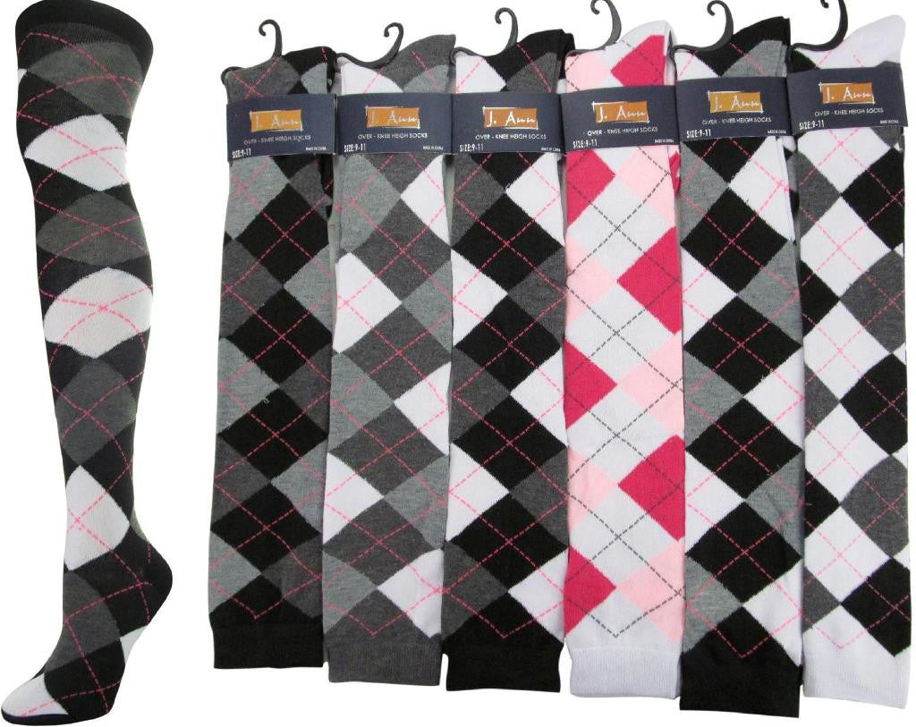 ladies-over-knee-high-argyle-sock