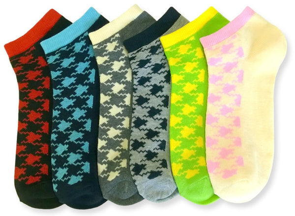ladies-ankle-socks-houndstooth-design---size-9-11
