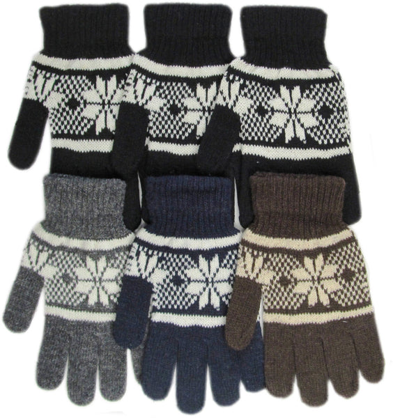 men's-assorted-color-snowflake-winter-gloves