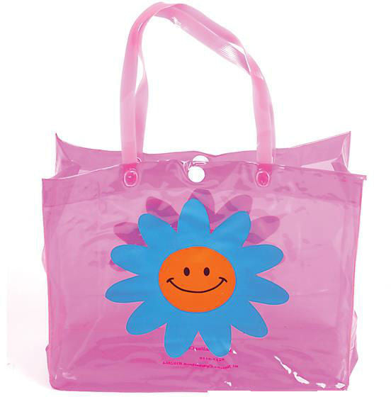 vinyl-flower-print-tote-bag