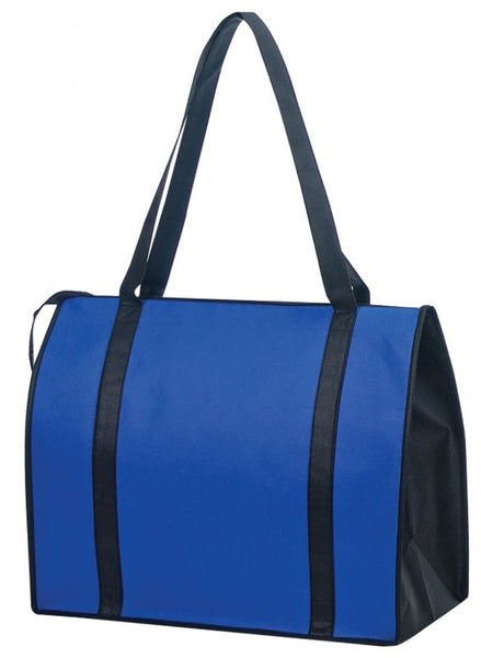 non-woven-tote-bag-with-zipper-and-fabric-covered-bottom---royal-/-black