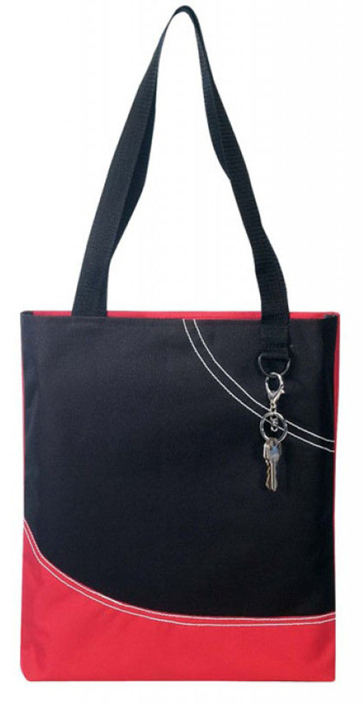 poly-tote-bagcolor-red/black-(13-1/2"-w-x-15-1/2"-h-x-1"-d)