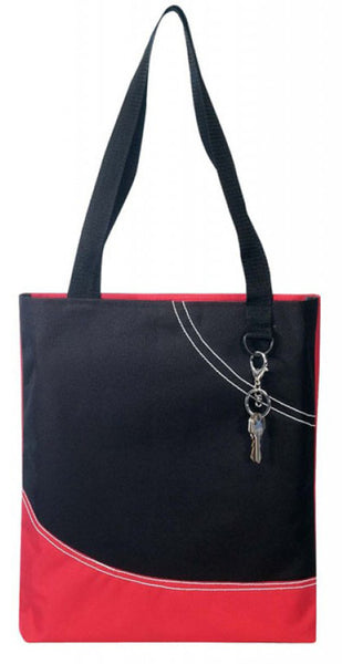 poly-tote-bagcolor-red/black-(13-1/2"-w-x-15-1/2"-h-x-1"-d)