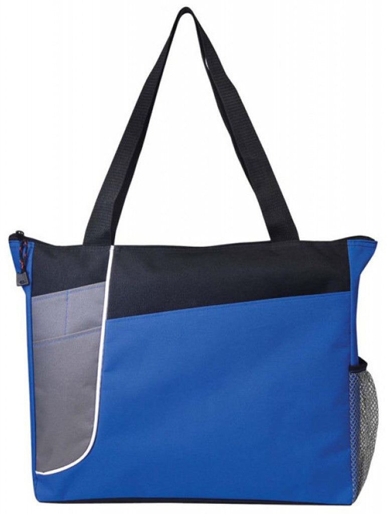 poly-zippered-tote-bag---royal/black-(16"-w-x-13-1/2"-h-x-3-1/2"-d)