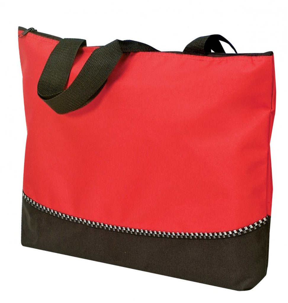 poly-tote-bag-with-zipper---red/black-(18"-w-x-13"-h-x-2-1/2"-d)