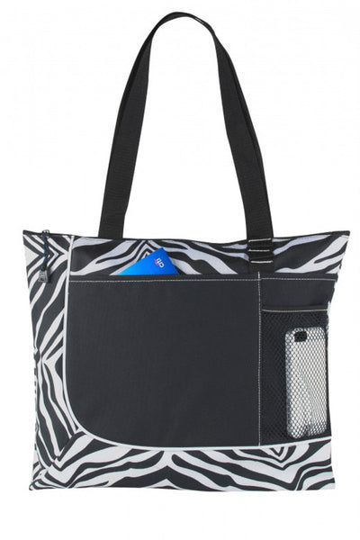zebra-poly-zippered-tote-bagcolor-zebra-(17"-w-x-14"-h-x-3-1/2"-d)