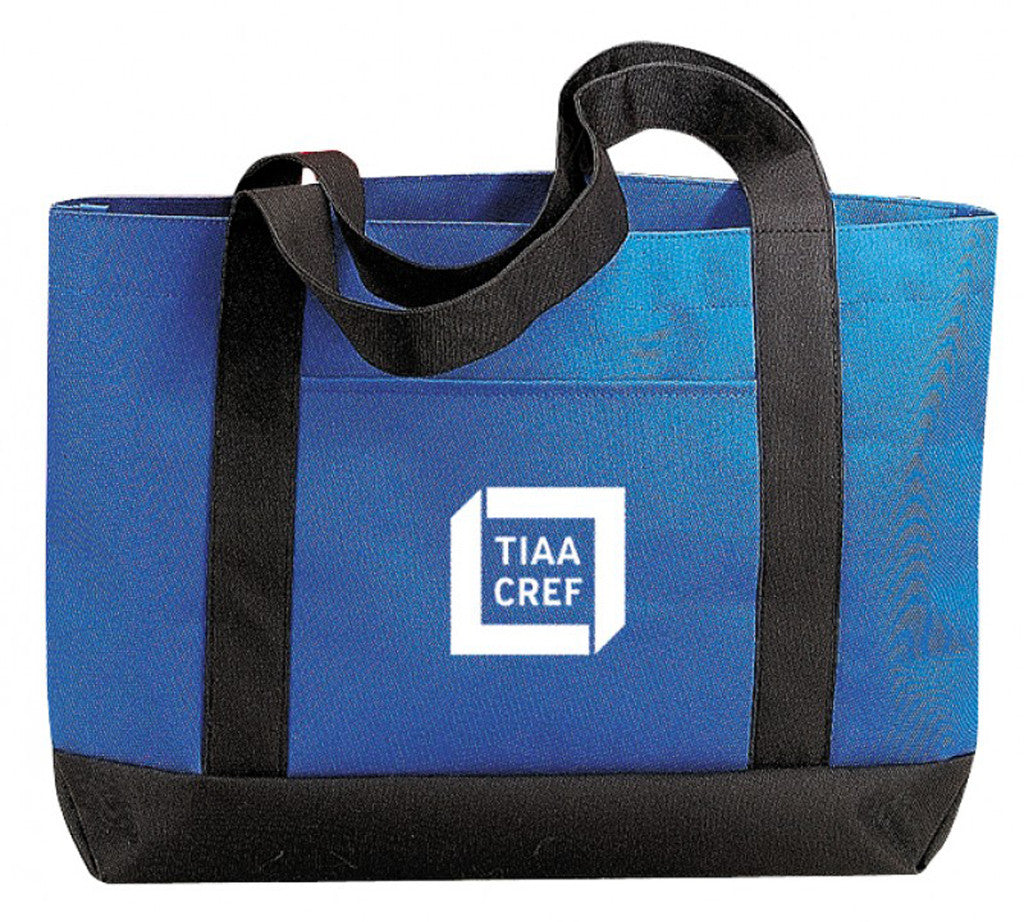 poly-tote-bag---royal/black-(19"-w-x-12"-h-x-4-1/2"-d)
