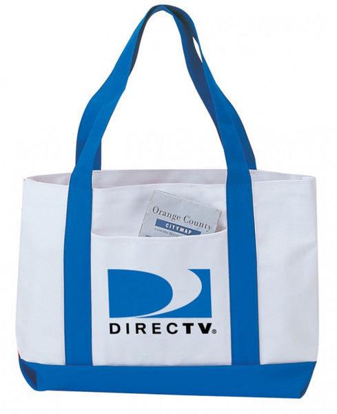 poly-tote-bag---white-w/royal-(19"-w-x-12"-h-x-4-1/2"-d)