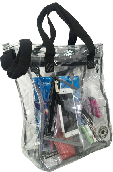 15.5"-clear/black-0.5mm-pvc-messenger-bag