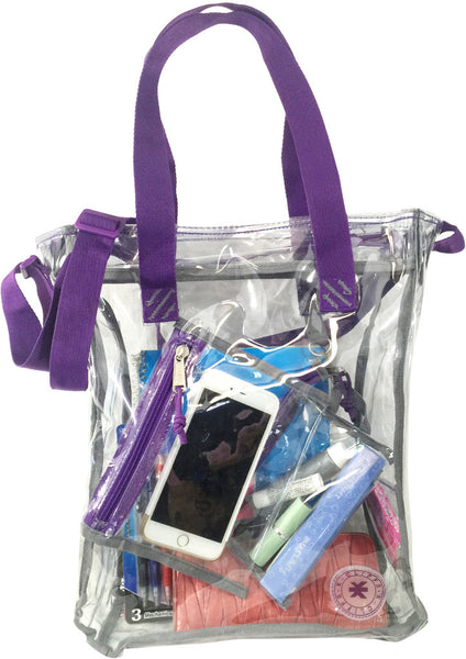15.5"-clear/purple-0.5mm-pvc-messenger-bag
