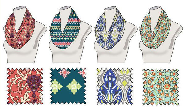 ladies-damask-print-infinity-scarves