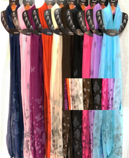 light-weight-solid-color-scarves-w/polka-dots
