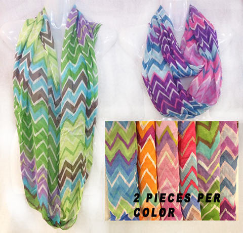 women's-multicolor-chevron-print-scarves