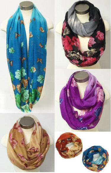 women's-infinity-circle-scarves---butterfly/flower