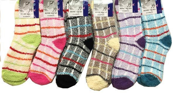 ladies-striped-and-plaid-fuzzy-socks