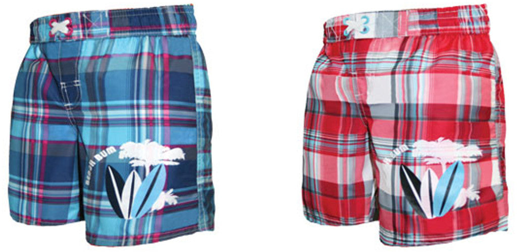 infant-boy's-fashion-swim-trunks-w/-plaid-patterns---sizes-12m-24m